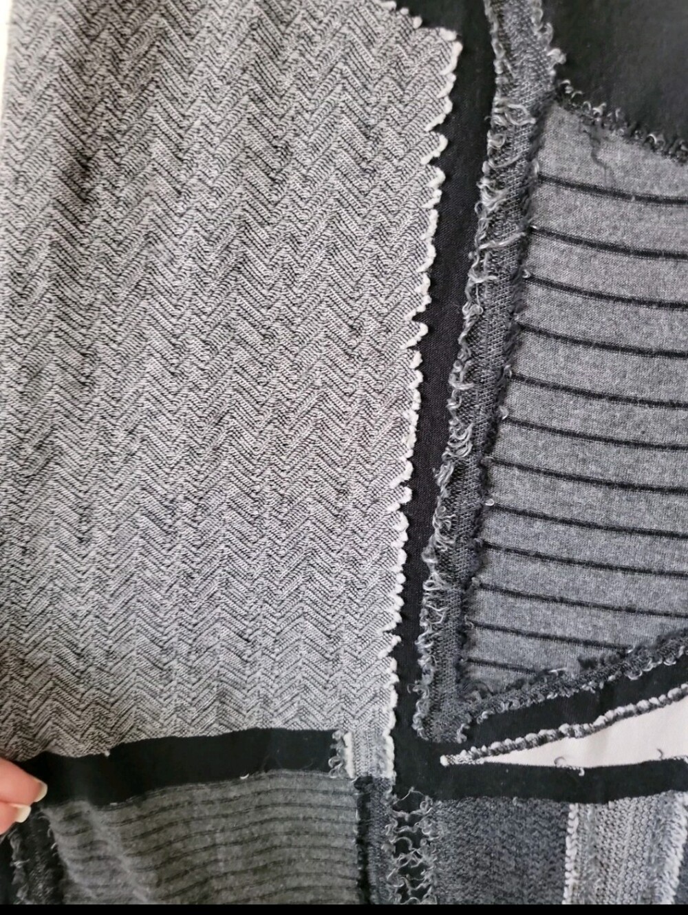Vintage Y2k Black & Gray Patchwork Maxi Skirt Fold Over Waistband - Picture 6 of 12